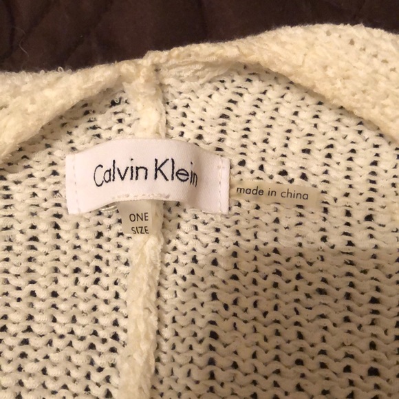 Calvin Klein white/beige open style poncho sweater - Picture 2 of 5